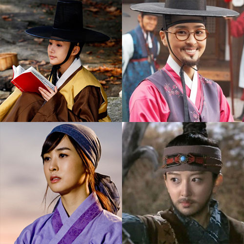 '성균관 스캔들'의 박민영, '제중원'의 한혜진, '근초고왕'의 이세은, '추노'의 이다해(왼쪽 위부터 시계방향)