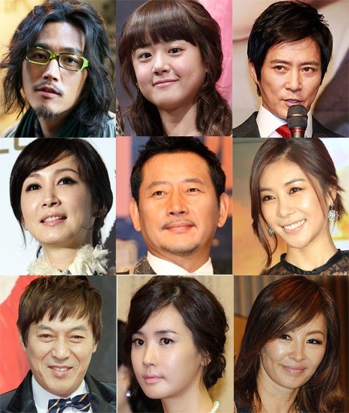 <b>KBS연기대상 대상 후보들</b> 장혁 문근영 최수종 전인화 전광렬 한은정 김갑수 이다해 이미숙(왼쪽 위부터) ⓒ머니투데이 스타뉴스
