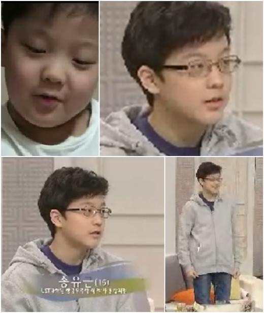 ▲설명=9살 송유근 군(상단 왼쪽), 15살 송유근 군(상단 오른쪽, 아래)
ⓒ출처= KBS 1TV '아침마당'