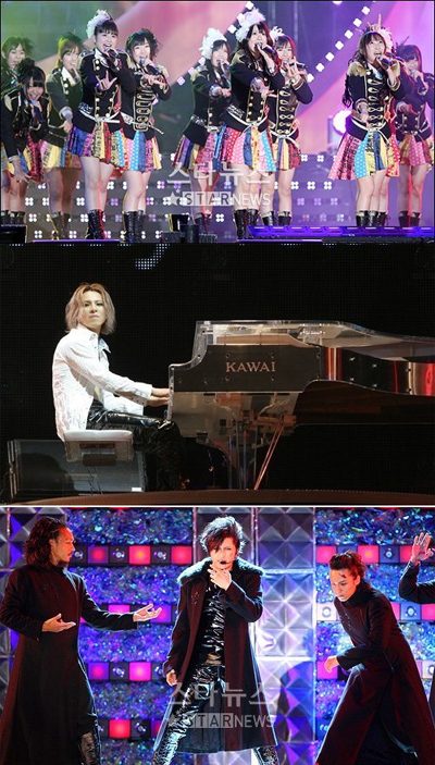 일본 걸그룹 AKB48, 엑스재팬의 요시키, 각트(위부터)