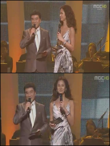 김장훈 하차 소식을 전하는 MC 이덕화와 이소라 ⓒ사진=MBC '댄싱 위드 더 스타' 방송 화면