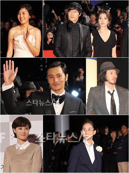 사진 왼쪽 위부터 김하늘, 소짓버과 한효주, 장동건, 오다기리 조, 구혜선, 강혜정 ⓒ머니투데이 스타뉴스