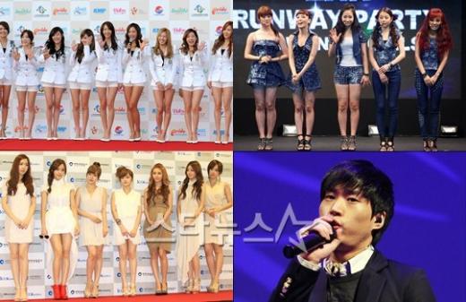 소녀시대 원더걸스 타블로 티아라(왼쪽 위부터 시계방향) ⓒ스타뉴스