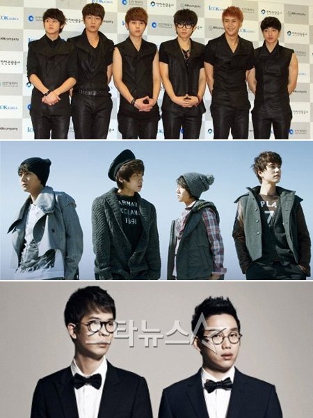 그룹 비스트, SM더발라드, 10cm(사진 위부터)