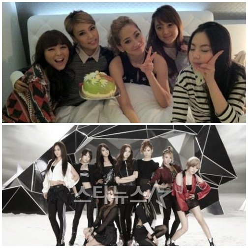 위부터 원더걸스, 소녀시대
