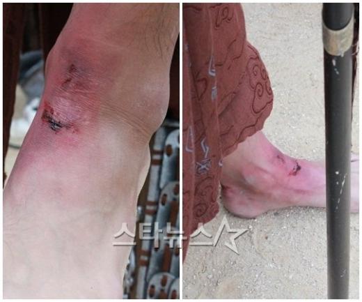 '계백' 촬영 중 처음으로 상처 분장을 해 봤다며 인증샷을 공개한 고윤후 ⓒ사진=위드인 언테테인먼트 제공