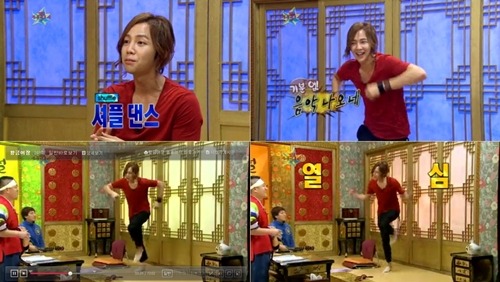 MBC '황금어장-무릎팍 도사'에서 셔플댄스를 선보인 배우 장근석