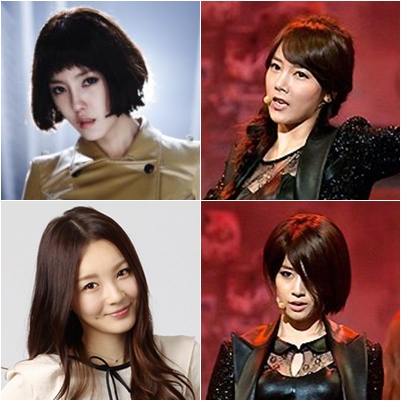 티아라의 효민(왼쪽위부터 시계방향) 소연 지연 강민경