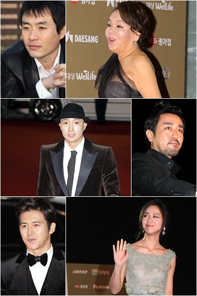 사진 왼쪽 위부터 아래로 류승완 감독, 김수미, 박해일, 류승룡, 탕웨이 ⓒ머니투데이 스타뉴스