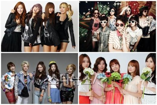 시크릿 티아라 걸스데이 f(x)(왼쪽 위부터 시계방향) ⓒ스타뉴스
