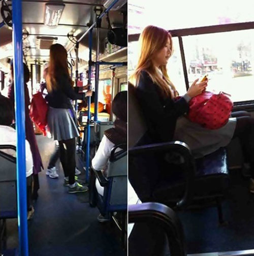 수빈 교복 등교ⓒ출처=온라인 커뮤니티