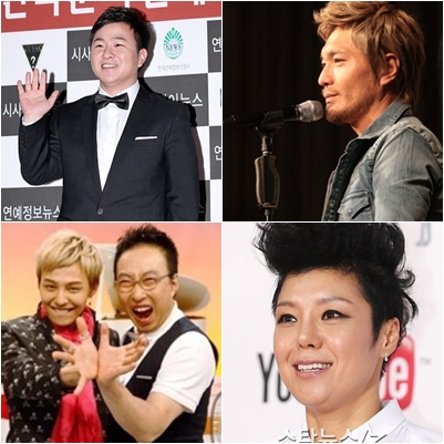 허갹(왼쪽 위부터 시계방향), 임재범, 이은미, GG
