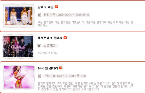 케이블채널 일부 프로그램