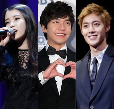 아이유, 이승기, 김현중(사진 왼쪽부터)