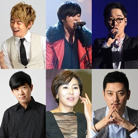 테이, YB 윤도현, 김연우, 바비킴, 장혜진, 조규찬(왼쪽위부터 시계방향)