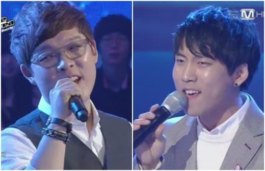 정승원(왼쪽)과 이희웅 ⓒ사진=엠넷 '엠보코' 방송화면