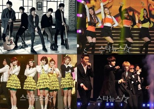 FT아일랜드, 스텔라, 제국의 아이들, 씨리얼(왼쪽 위부터 시계방향) ⓒ스타뉴스