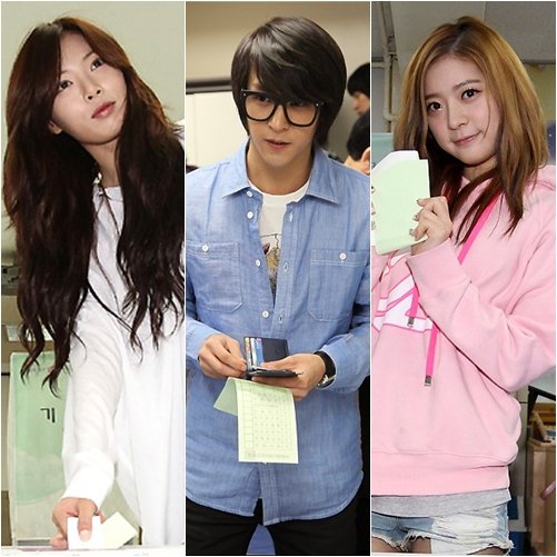 포미닛 현아(왼쪽부터), 비스트 손동운, 달샤벳 아영 ⓒ사진=스타뉴스