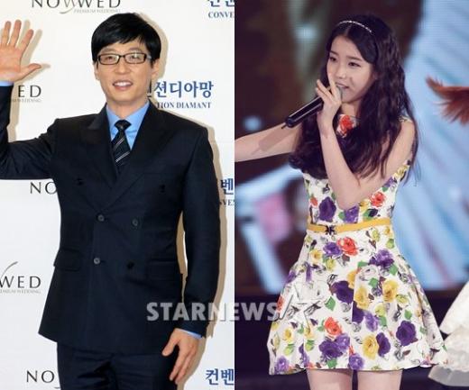 유재석(왼쪽)과 아이유 <사진=홍봉진 기자, 안은나 인턴기자>