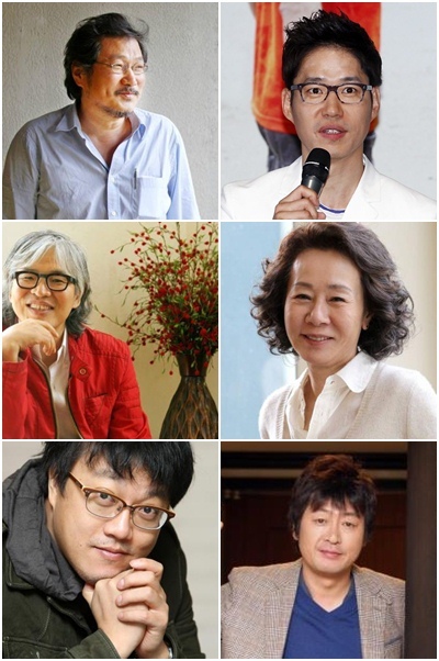 홍상수 유준상 윤여정 김윤석 최동훈 임상수 (왼쪽 위부터 시계방향)