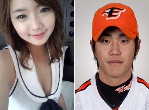 개그우먼 변서은(왼쪽)과 최우석 선수 ⓒ사진=변서은 트위터, 한화 이글스 홈페이지