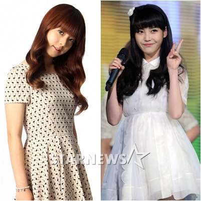 가수 주니엘(왼쪽)과 아이유 ⓒ사진=홍봉진 기자