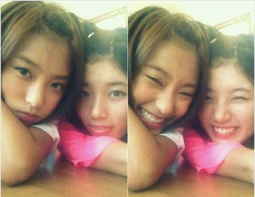 씨스타 보라(왼쪽)과 미쓰에이 수지 <사진출처=씨스타 트위터>
