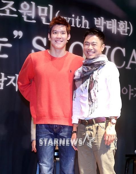 박태환(왼쪽)과 조원민 ⓒ사진=홍봉진 기자