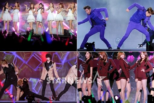에이핑크, 동방신기, 시크릿, 엠블랙(좌측 맨 위부터 시계방향으로)ⓒ장문선 인턴기자