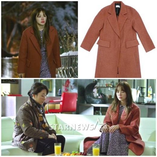 MBC '보고싶다'에서 윤은혜가 착용한 루즈핏 오버사이즈 스타일의 '시스템' 코트 <MBC 화면캡처>