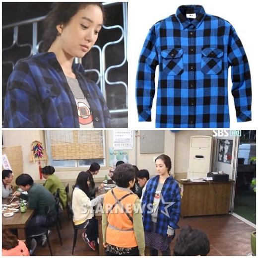 SBS '드라마의 제왕'에서 정려원이 착용한 '바이크리페어샵'의 오버사이즈 셔츠 <SBS 화면 캡처>