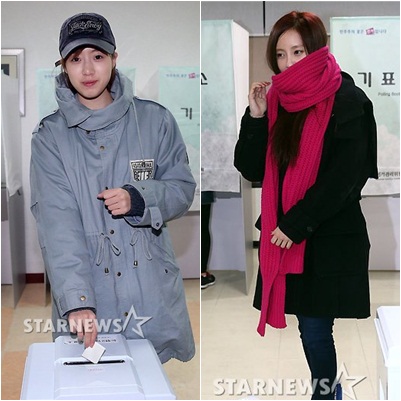 티아라 은정(왼쪽)과 효민 ⓒ사진=홍봉진, 임성균 기자