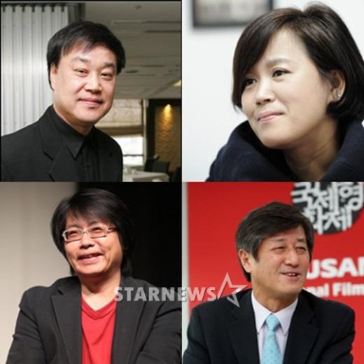 왼쪽 상단부터 시계방향으로 이춘연 영화인회의 이사장, 심재명 명필름 대표,이용관 부산국제영화제 위원장, 권칠인 감독조합대표. 머니투데이 스타뉴스.