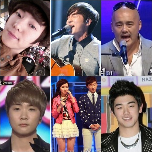 강승윤(왼쪽 위부터 시계방향), 로이킴, 테이커스 양경석, 에릭남, 투개월, 윤현상 ⓒ스타뉴스