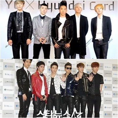 빅뱅(위)과 2PM
