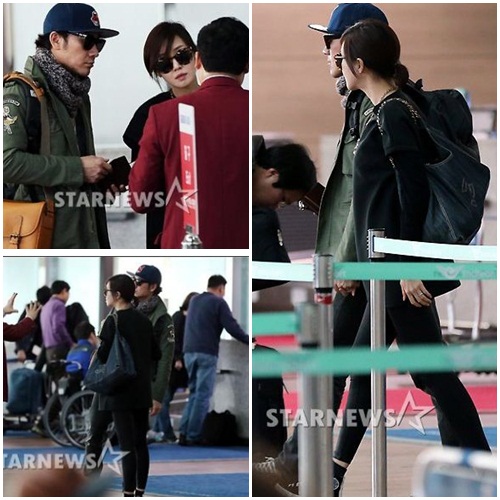 엄태웅 윤혜진 부부 <ⓒ사진=인천국제공항 임성균기자>