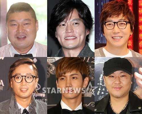 강호동 이서진 탁재훈 용감한형제 최강창민 정재형(왼쪽 위부터 시계방향) ⓒ스타뉴스