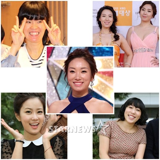 박지선 이희경 허안나 김영희 김지민(좌측 맨 위부터 시계방향) 정경미(가운데)ⓒ스타뉴스