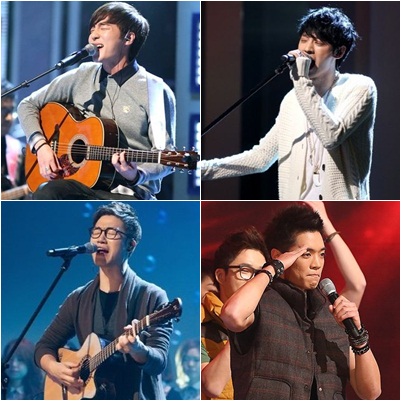 로이킴(왼쪽부터 시계방향), 정준영, 김정환, 홍대광