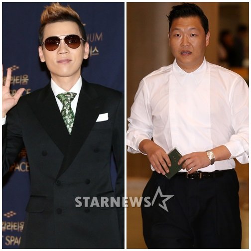故 임윤택(왼쪽)과 싸이 ⓒ스타뉴스
