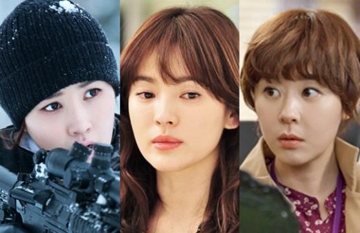 KBS 2TV '아이리스2' 이다해, SBS '그 겨울, 바람이 분다' 송혜교, MBC '7급 공무원' 최강희(왼쪽부터)