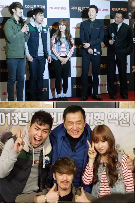 MBC '위대한탄생' 톱3와 성룡 <사진제공=코엔미디어>