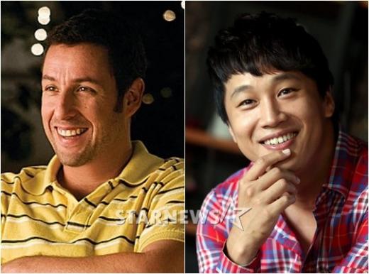애덤 샌들러(사진 왼쪽)와 차태현 /사진='퍼니 피플' 스틸컷, 머니투데이 스타뉴스