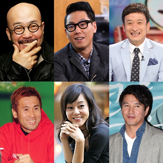 디자이너 이상봉, 가수 윤종신, 개그맨 서경석, 배우 조재현, 김윤진, 축구선수 김병지(왼쪽 위부터 시계방향)/사진=서경덕 성신여대 교수 제공