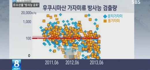 사진=고 노무현 전 대통령 비하 이미지가 담긴 SBS '8뉴스' 화면 캡처(모자이크 처리)