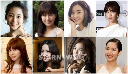 왼쪽 상단부터 시계방향으로 한예슬,한지민,수애,이다해,박민영,문정희,한채영,김아중. 연예FA시장에 나온 미녀스타들/사진=머니투데이 스타뉴스