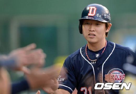 역전 적시타를 기록한 정수빈. /사진=OSEN
