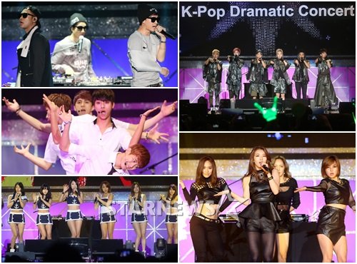 에픽하이, B.A.P, 미쓰에이, 레인보우, 빅스(왼쪽위부터 시계방향) / 진주(경남)=홍봉진 기자