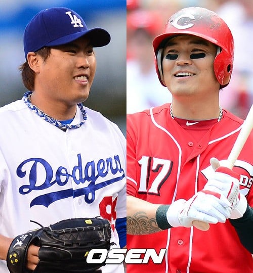 류현진(왼쪽)과 추신수. /사진=OSEN