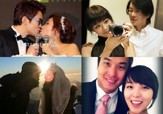 (왼쪽 위부터 시계방향으로)배우 이보영 지성, 이민정 이병헌, 백지영 정석원, 이효리 이상순 / 사진=머니투데이 스타뉴스, 본인 SNS